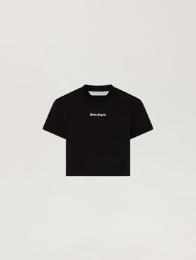 PALM ANGELS Classic Logo Baby T-Shirt BLACK - OFF WHITE PAWAA02F26JR01