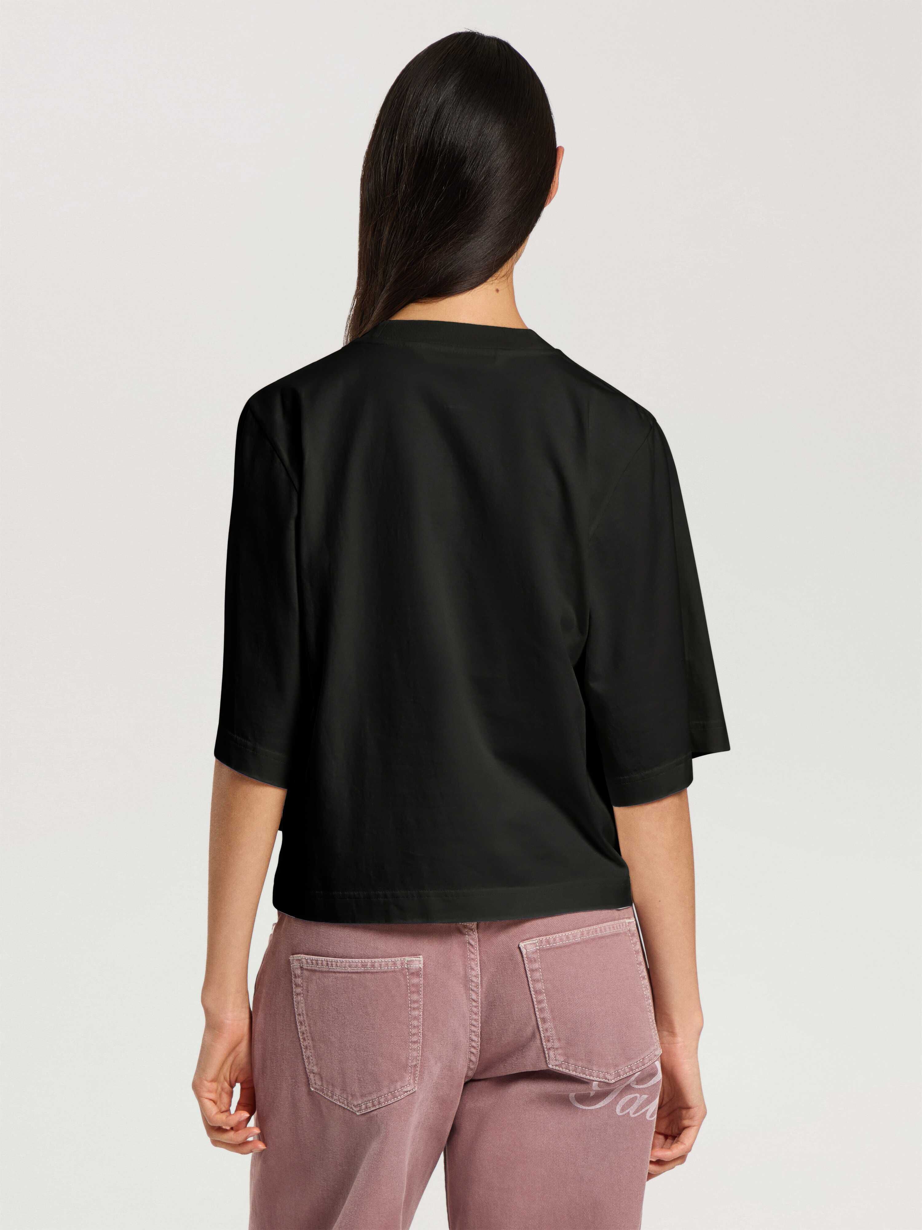 Curved Logo Boxy T-Shirt PALM ANGELS Curved Logo Boxy T-Shirt BLACK - OFF WHITE PAWAA03F26JR01