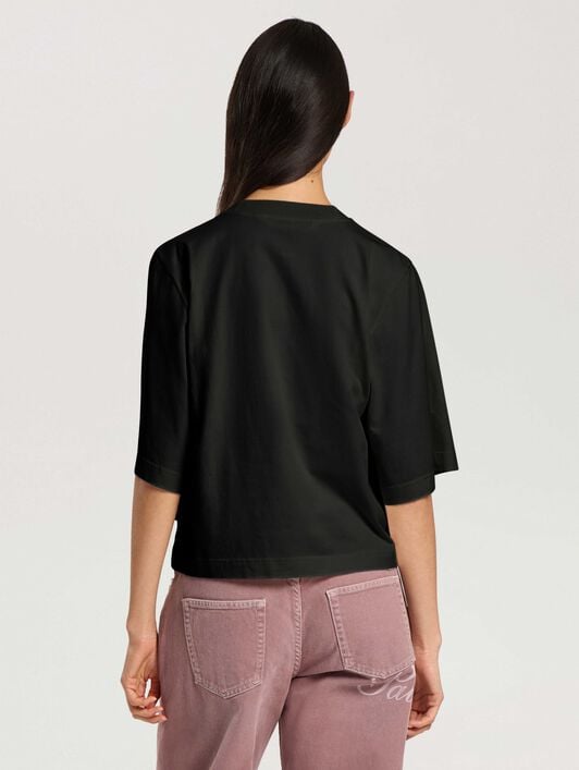 Curved Logo Boxy T-Shirt PALM ANGELS Curved Logo Boxy T-Shirt BLACK - OFF WHITE PAWAA03F26JR01