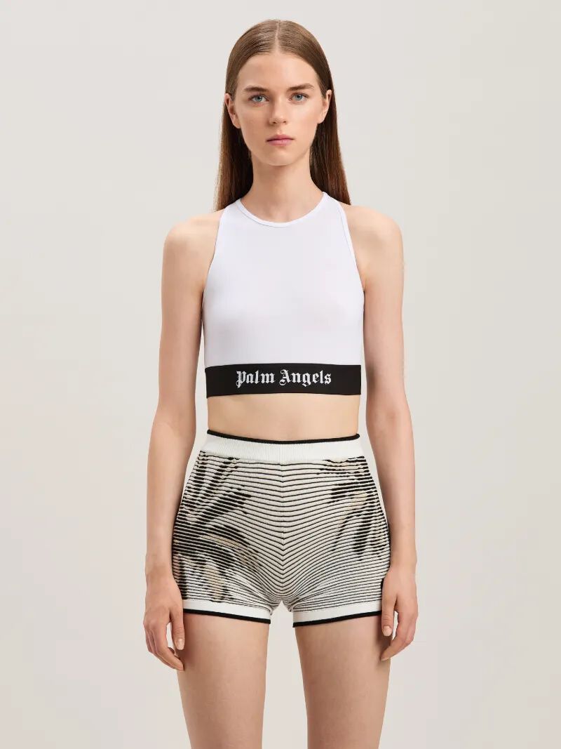 PALM ANGELS Logo band American Bra WHITE - BLACK PWUE003C99FAB002