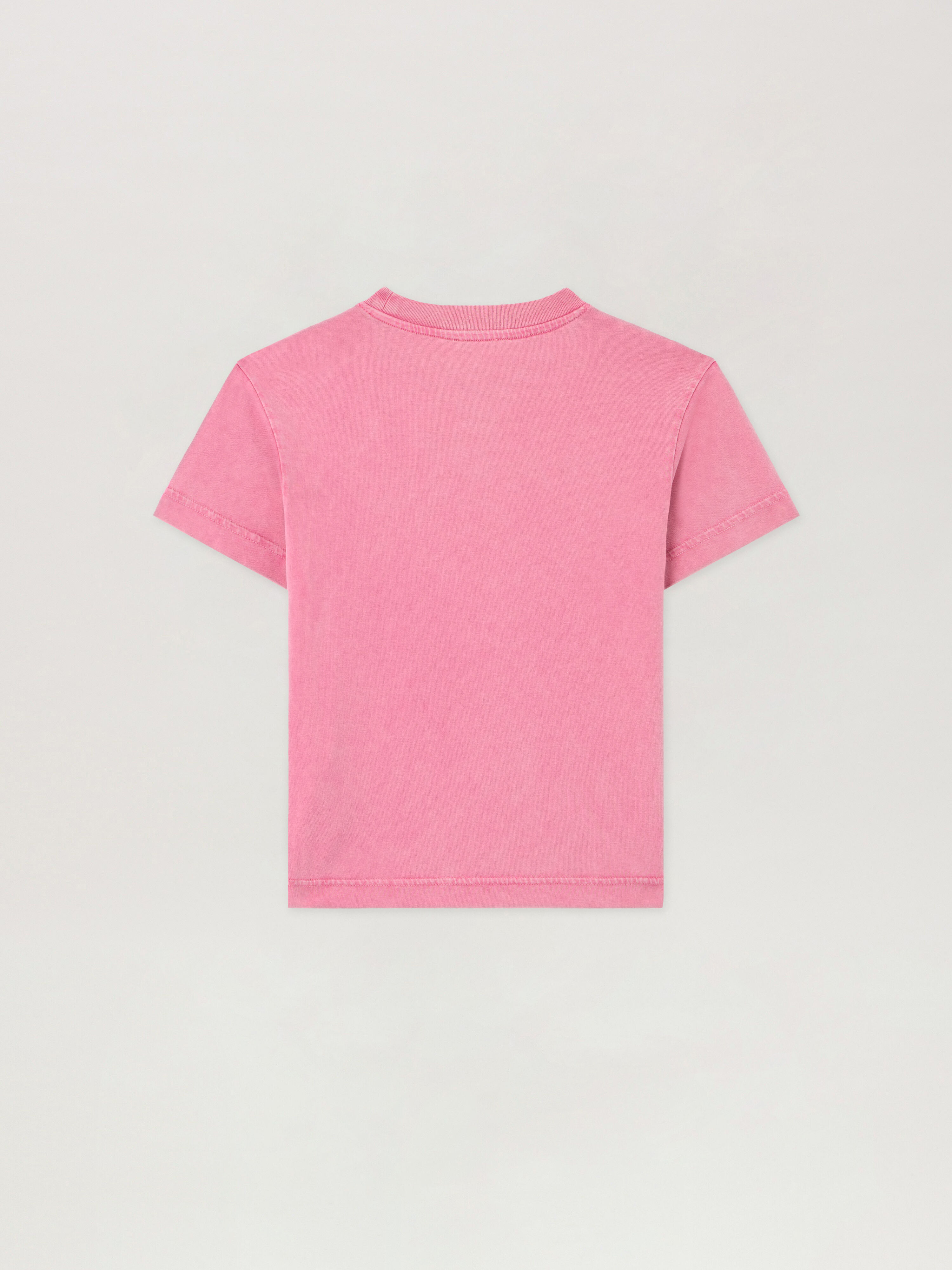 PALM ANGELS Curved Logo Faded T-Shirt FUCSIA/FUCHSIA PGAA002S26JER00A