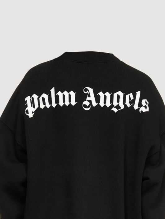 PALM ANGELS Classic Logo Crew BLACK WHITE PWBA017C99FLE001