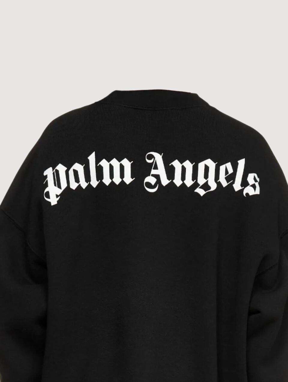 PALM ANGELS Classic Logo Crew BLACK WHITE PWBA017C99FLE001
