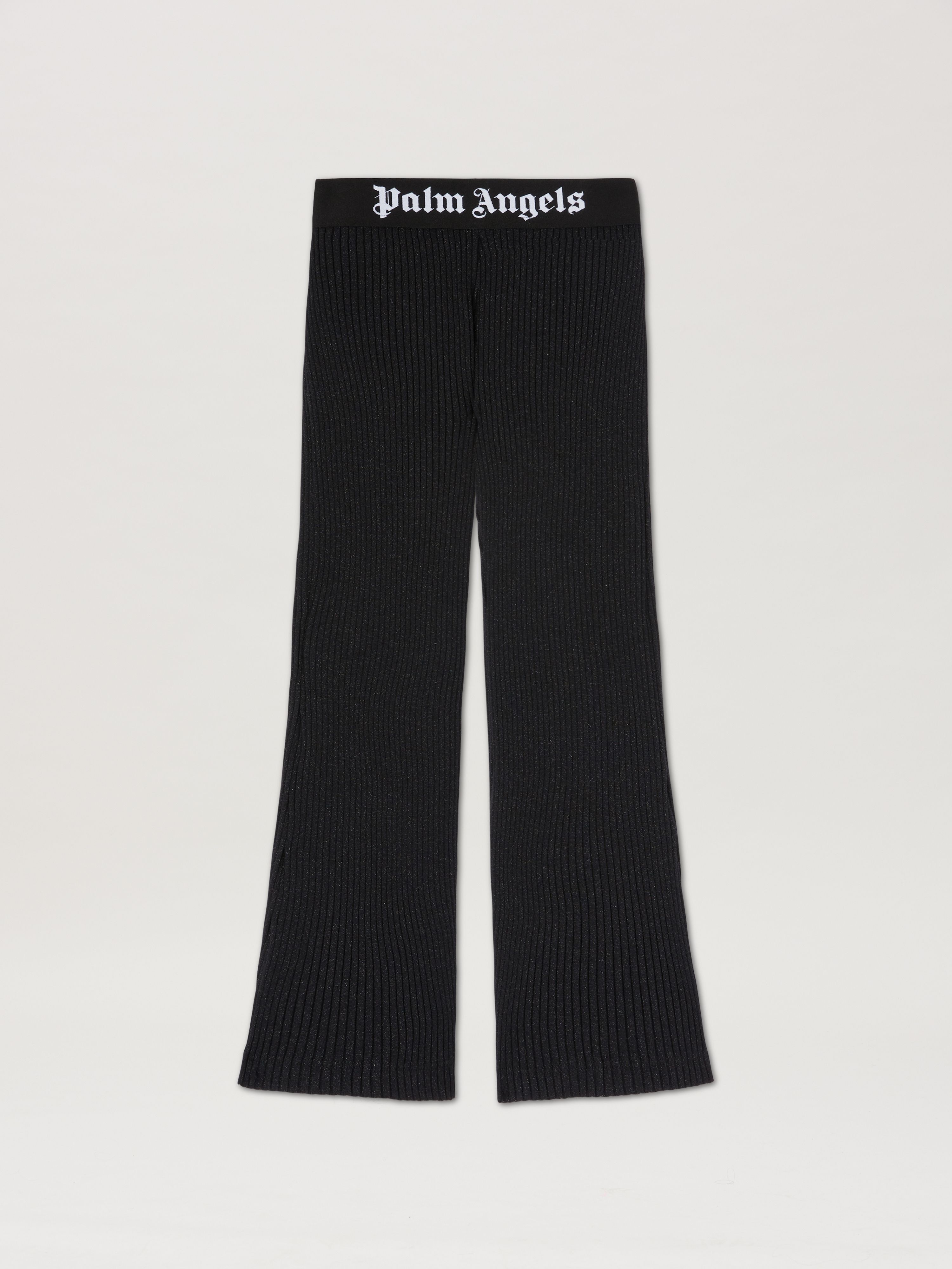 PALM ANGELS  Lurex flare pants BLACK BLACK PGCA016S25JER001
