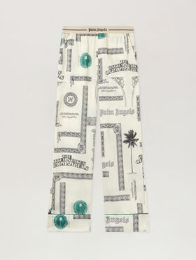 PALM ANGELS Dollar Print Pajama Pants IVORY - BLACK PWCA15FF25FAB002