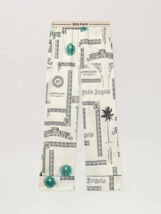 Dollar Print Pajama Pants PALM ANGELS Dollar Print Pajama Pants IVORY - BLACK PWCA15FF25FAB002