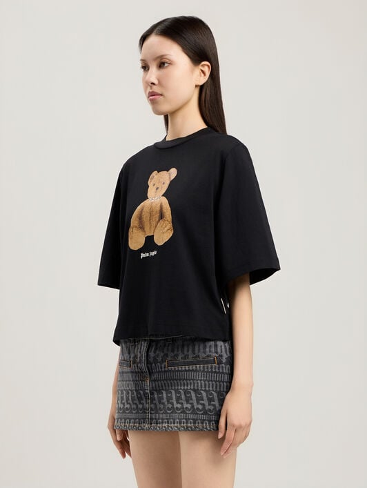 Bear Boxy T-Shirt PALM ANGELS Bear Boxy T-Shirt BLACK BROWN PWAA079S26JER006