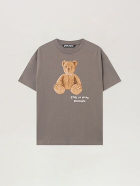 PALM ANGELS Bear In Mind T-Shirt DARK GREY - BROWN PMAA109F25JER00A