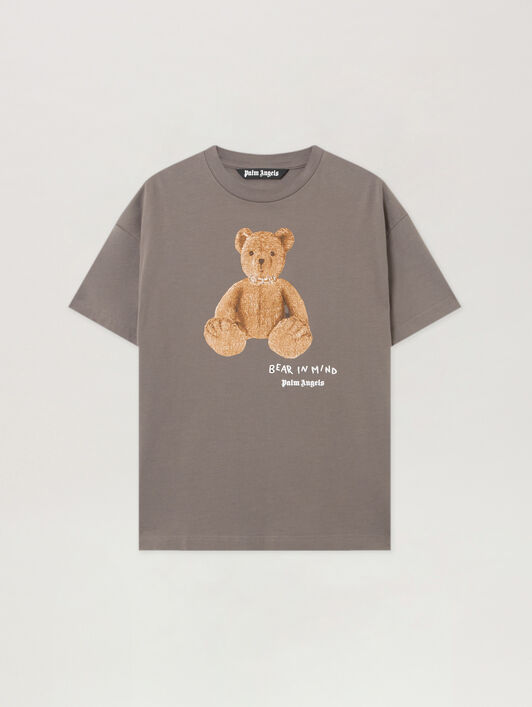 PALM ANGELS Bear In Mind T-Shirt DARK GREY - BROWN PMAA109F25JER00A