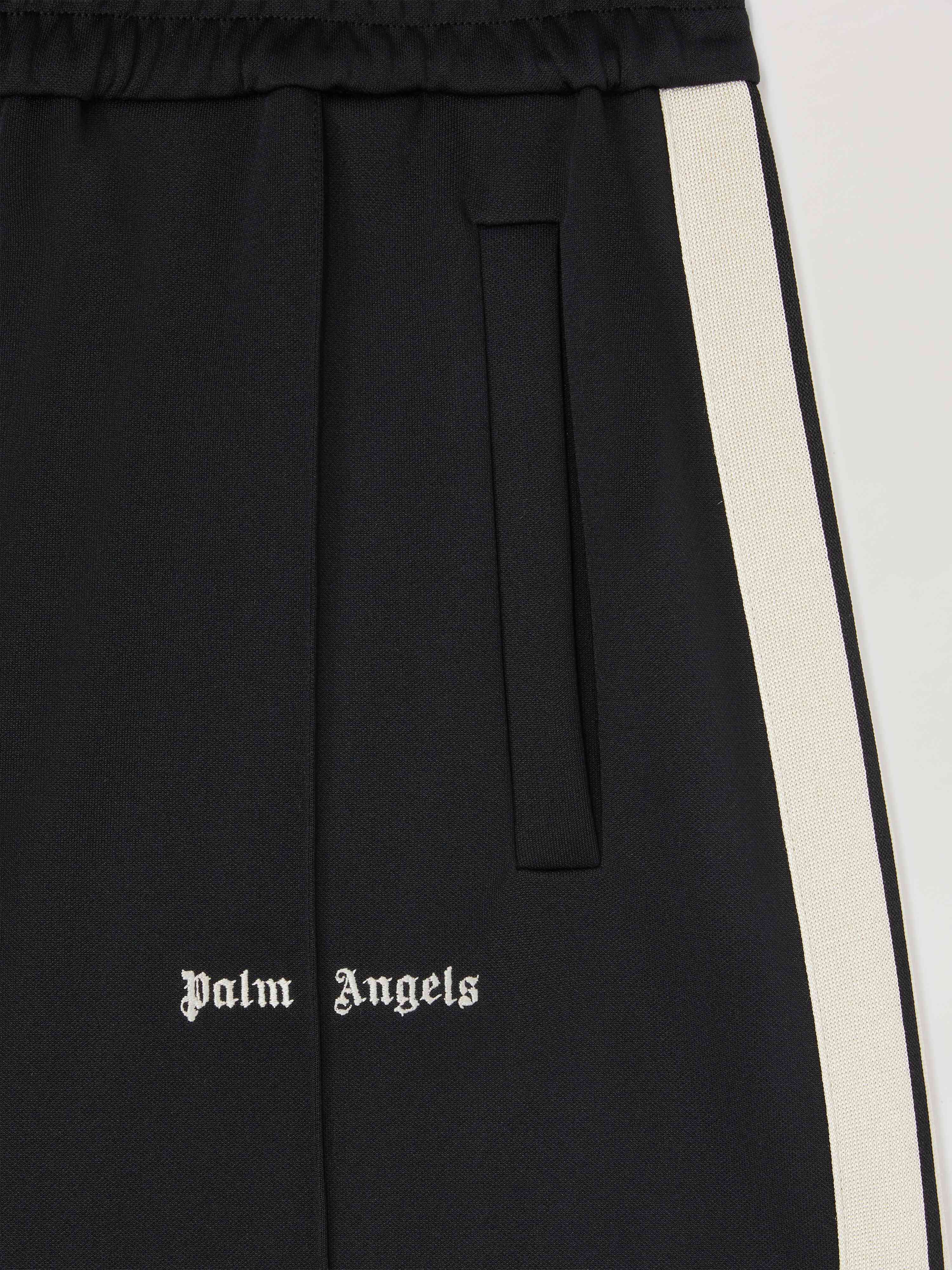 PALM ANGELS  Embroidered Logo Track shorts BLACK OFF WHITE PMCL004C99FAB002