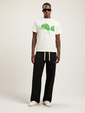PALM ANGELS Spray Bear T-Shirt OFF White/Green PMAA109T26JER002