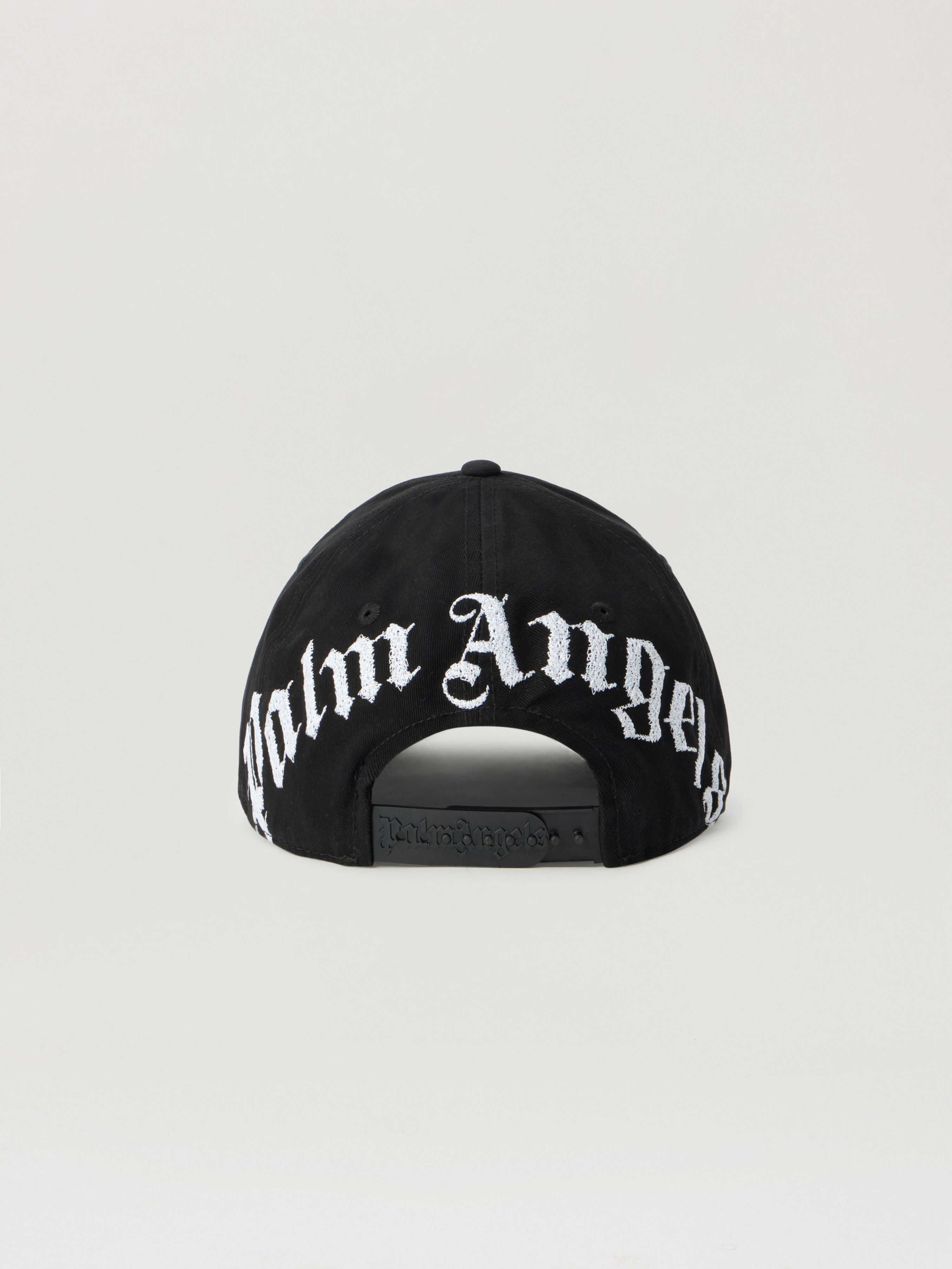 Curved Logo Back Cap PALM ANGELS Curved Logo Back Cap BLACK - OFF WHITE PAMLB01F26FB04