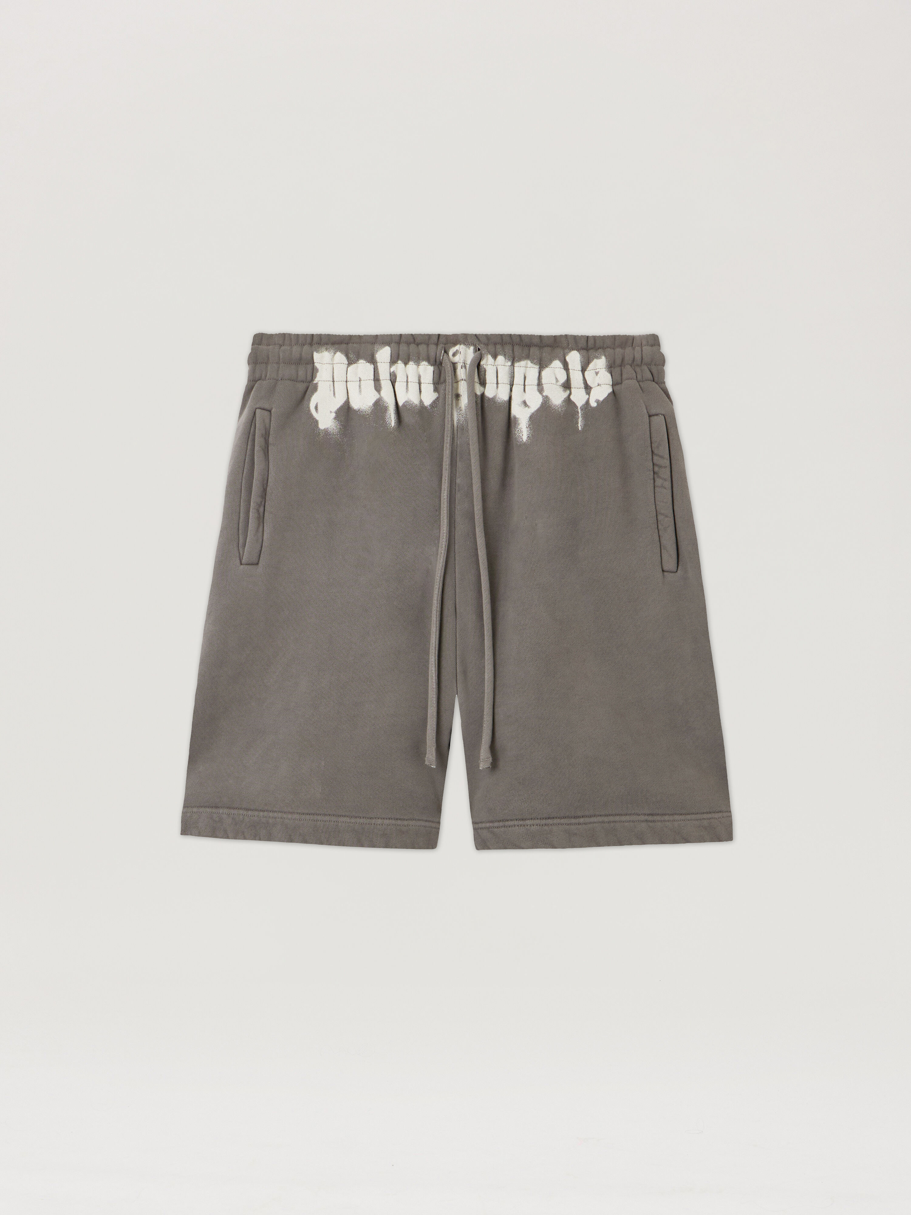 Waist Logo Sweatshort PALM ANGELS Waist Logo Sweatshort DARK GREY - OFF WHITE PMCI019F25FLE001