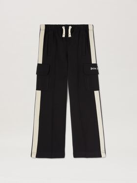 PALM ANGELS  Cargo Track Pants DUSTY BLUE OFF WHITE PBCJ002C99FAB003