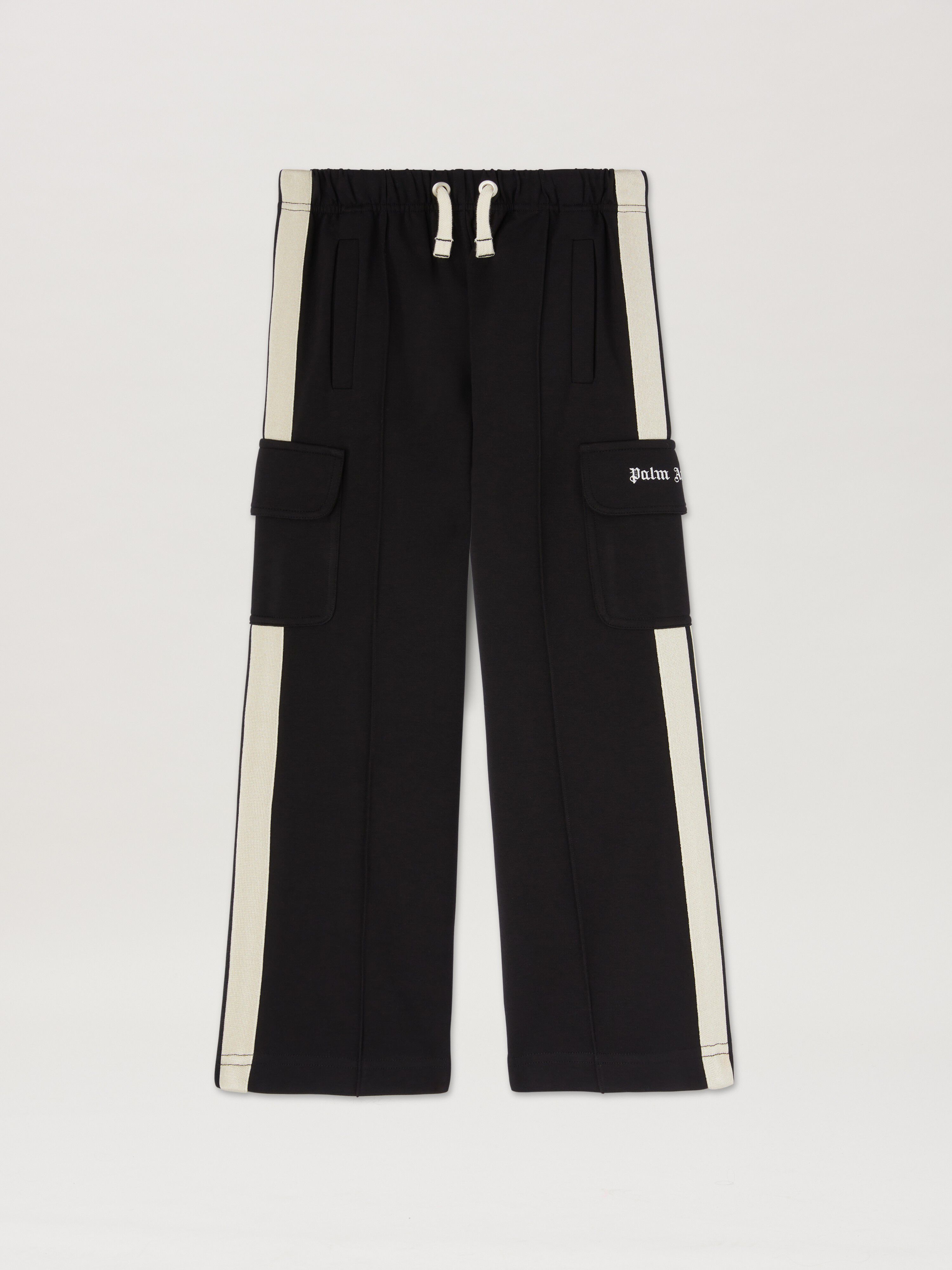 PALM ANGELS  Cargo Track Pants NERO OFF WHITE PBCJ008S25FLE001
