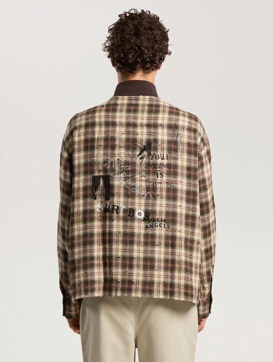 Surfer Dream Check Loose Shirt PALM ANGELS Surfer Dream Check Loose Shirt MULTICOLOR - BLACK PAMGE05F26FB02