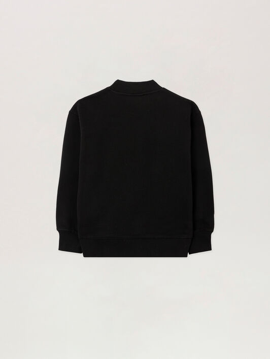 PALM ANGELS Neck Logo Brushed. Crew NERO/BLACK PBBA012S26FLE004