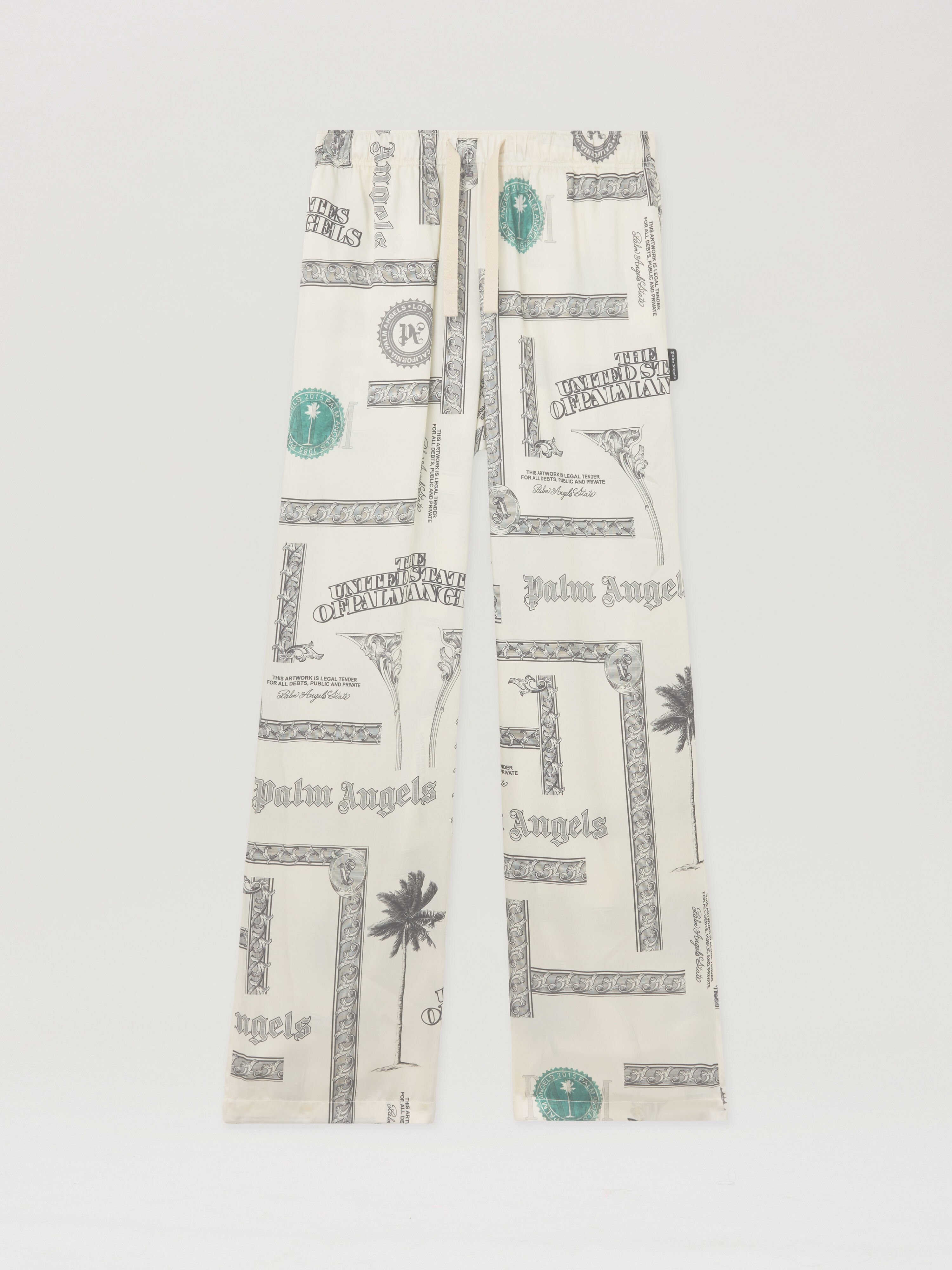 Dollar Print Wide-Leg Pants in IVORY - BLACK for Men | Palm Angels®