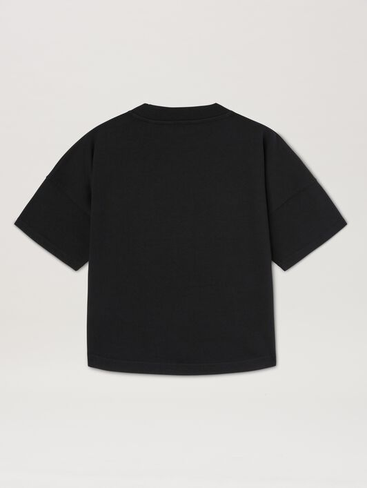 PALM ANGELS  Shark T-shirt BLACK ORANGE PBAA002S25JER003