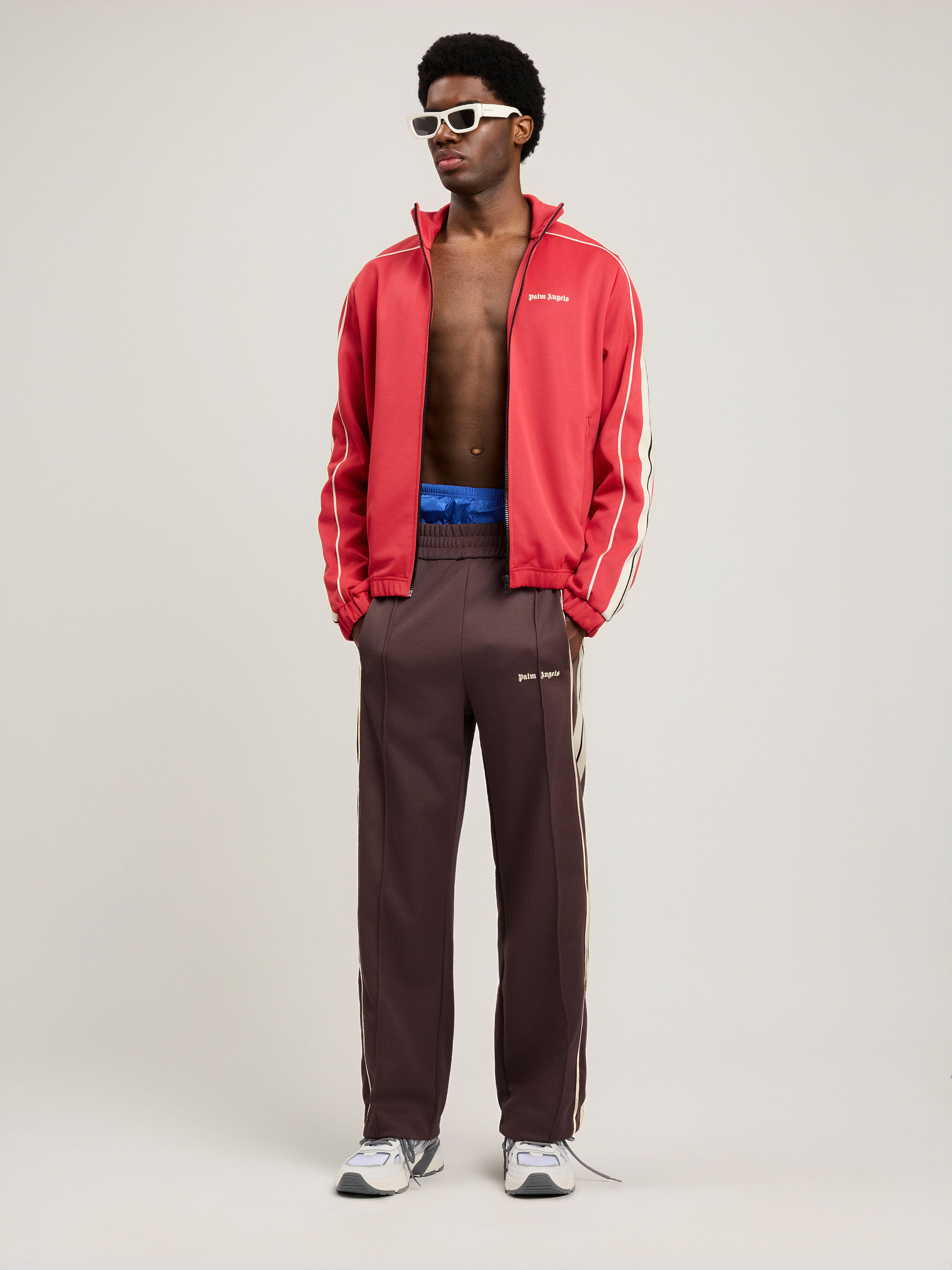 PALM ANGELS Classic Logo Vintage Track Jacket RED OFF WHITE PMBD08NS26FAB001
