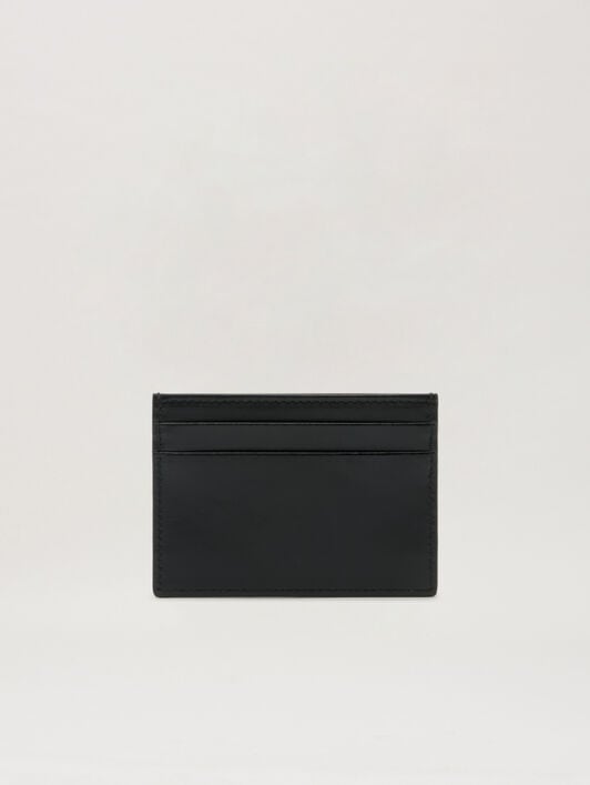 PALM ANGELS Classic Logo Card Holder BLACK OFF WHITE PMND017S26LEA001