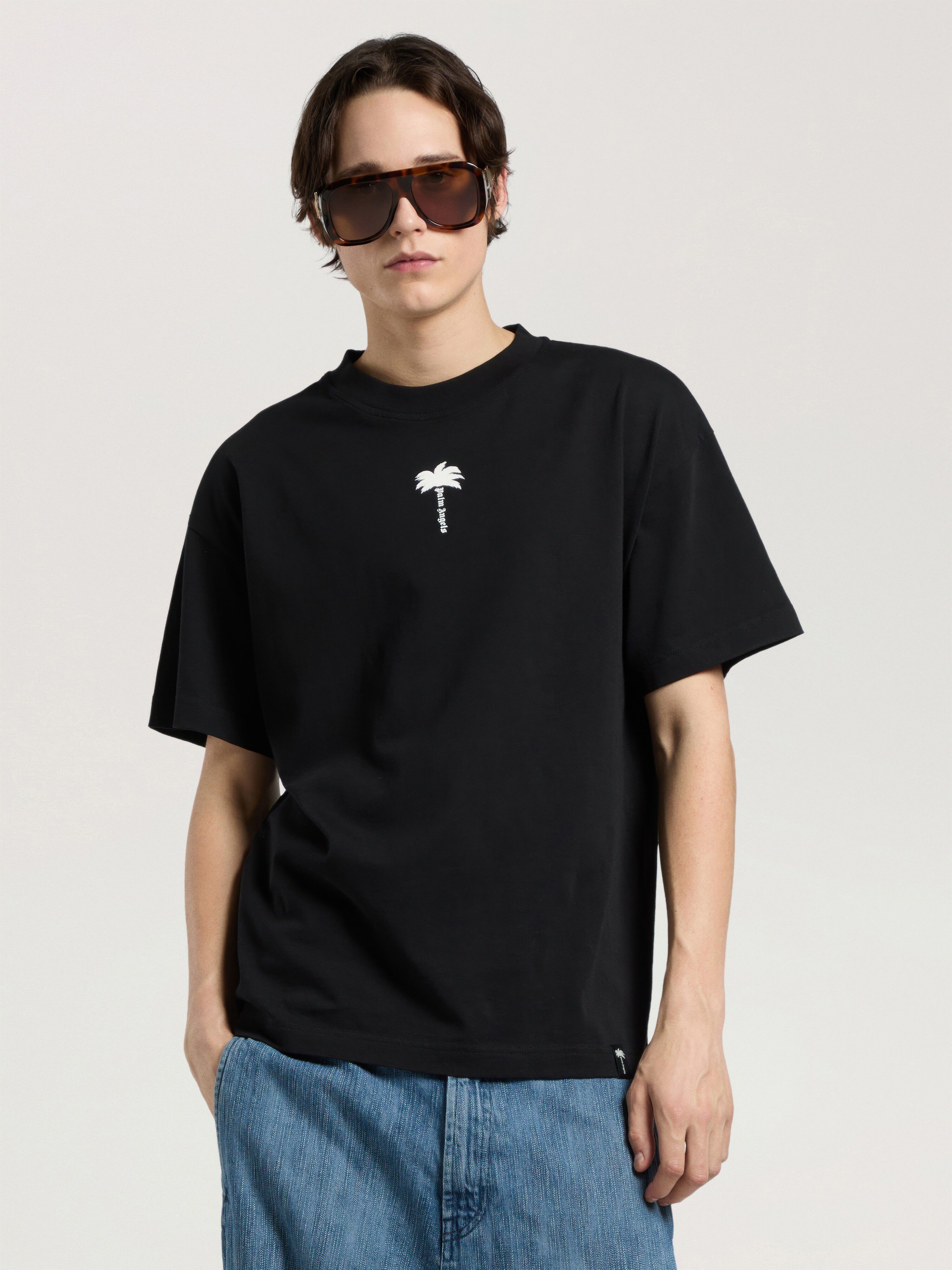 Palm Tree Statement Regular T-Shirt PALM ANGELS Palm Tree Statement Regular T-Shirt BLACK - OFF WHITE PAMAA01W26JR08