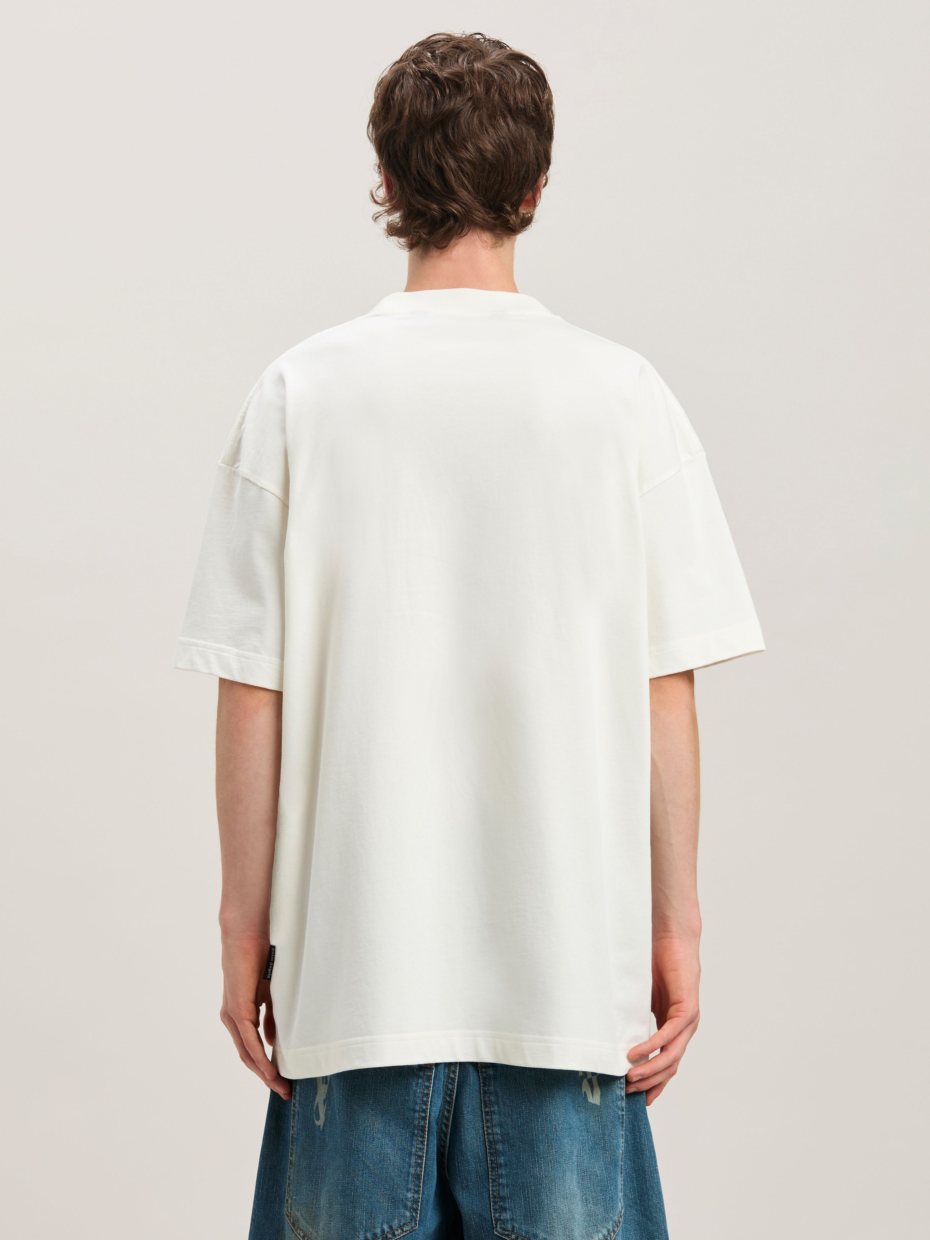 PALM ANGELS  Bear In Mind T-Shirt OFF WHITE - BROWN PMAA001S25JER005