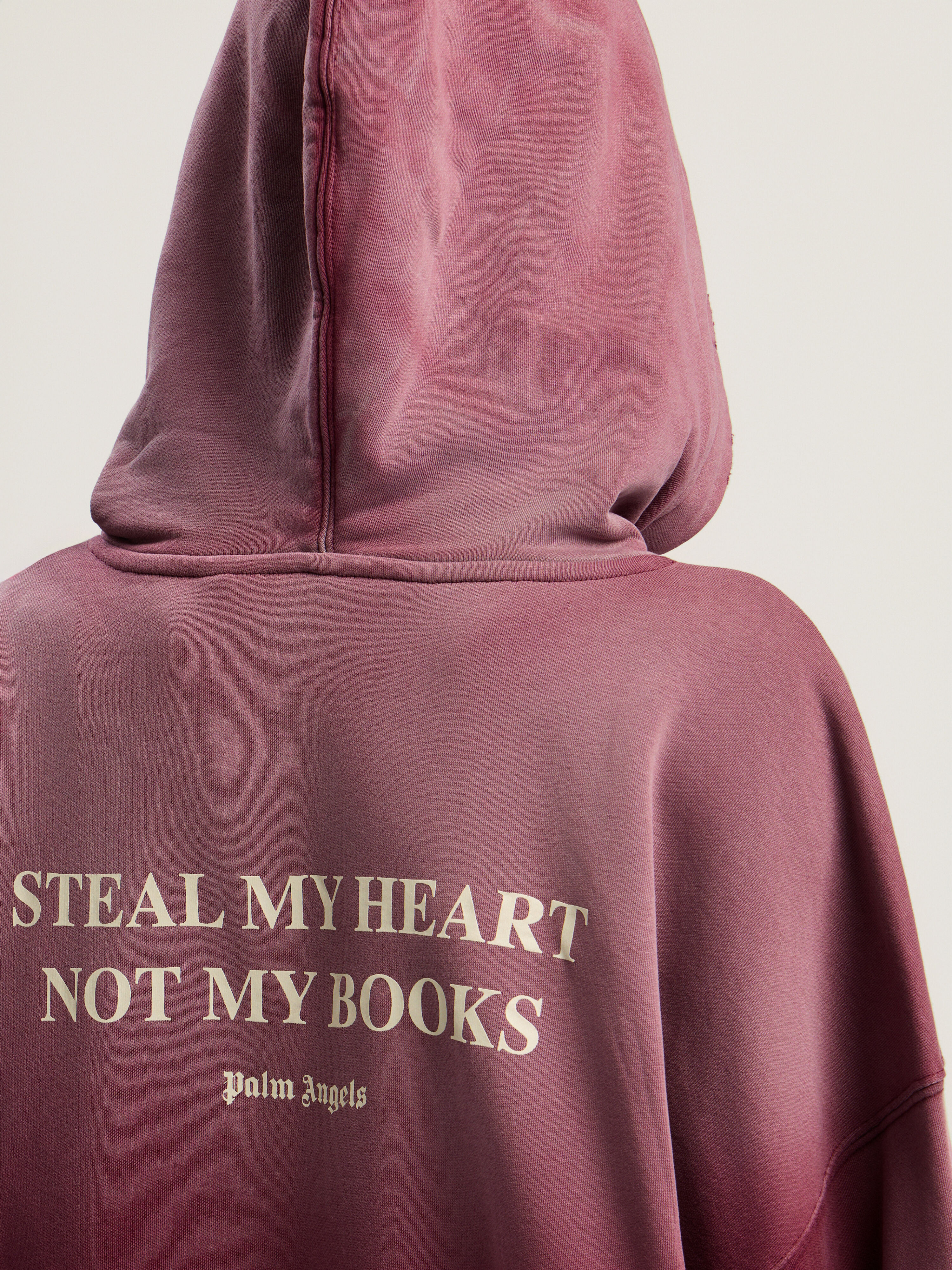 PALM ANGELS Book Club Zip Crop Hoody BURGUNDY - IVORY PWBE014F25FLE002