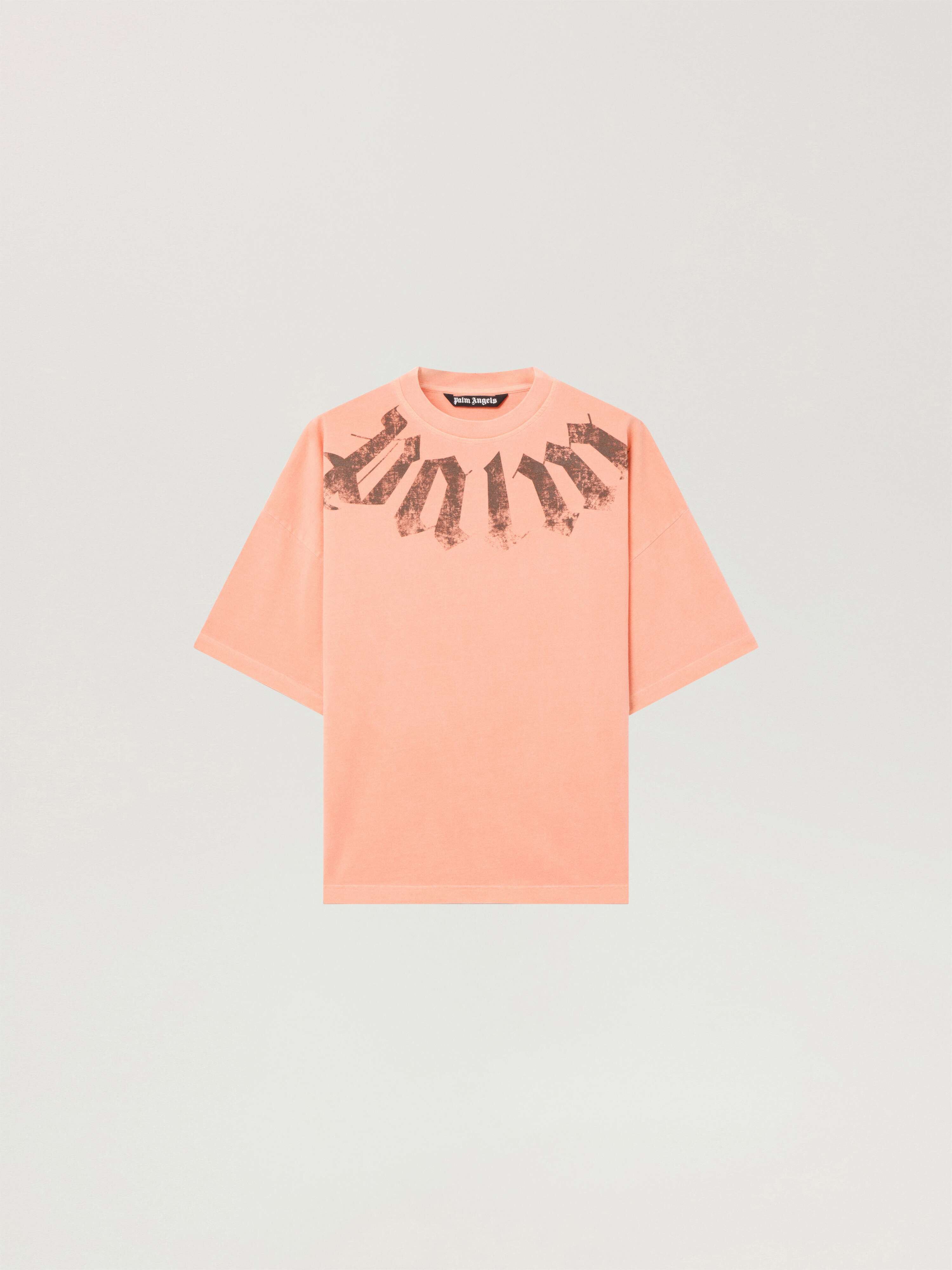 PALM ANGELS Big Neck Logo Loose Tee PEACH ORANGE - BROWN PAMAA03F26JR01