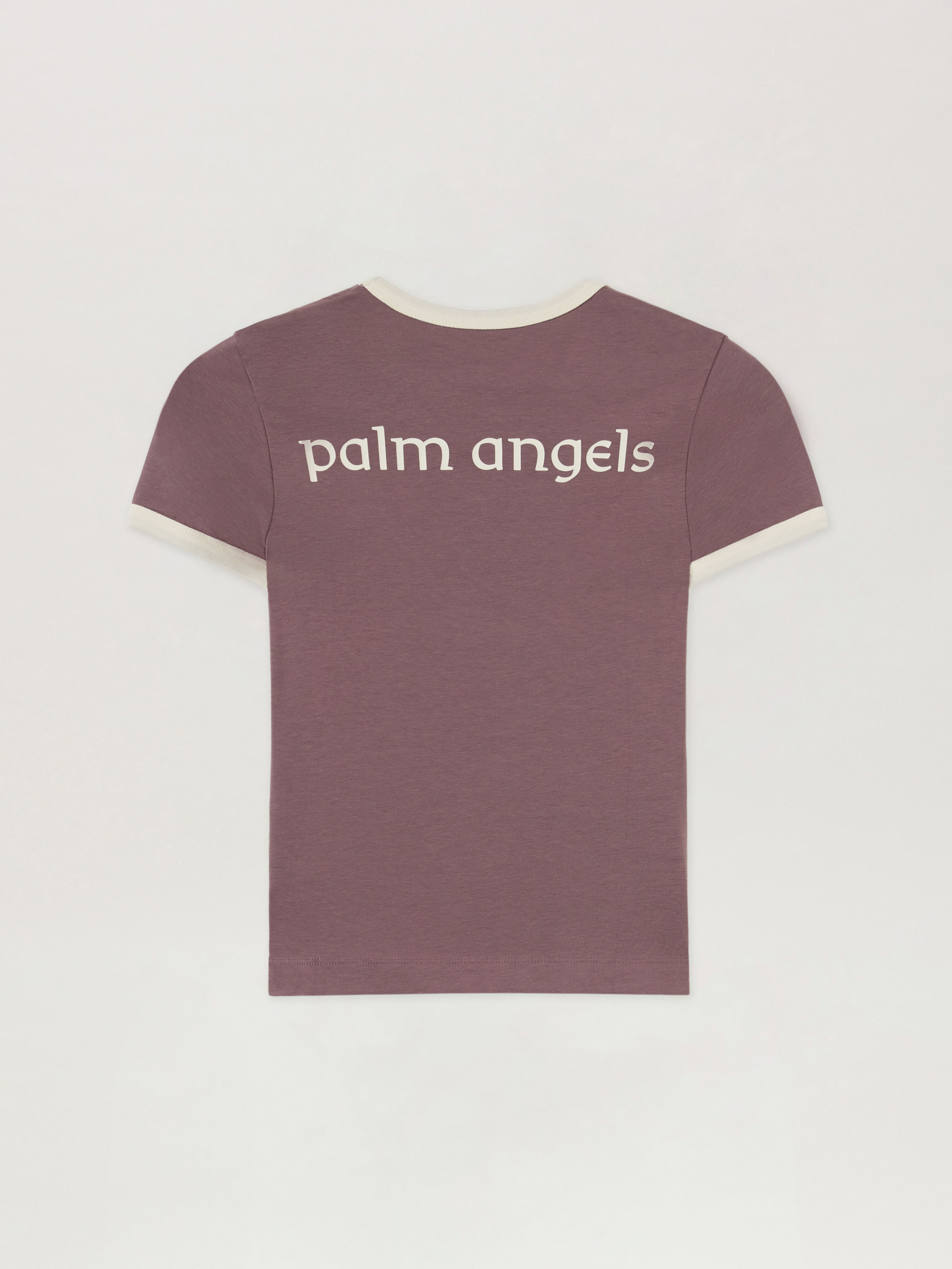 PALM ANGELS T-Shirt Lions Herald Slim MAUVE - OFF WHITE PAWAA04F26JR02