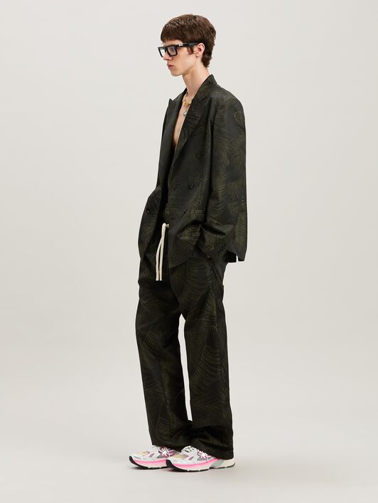 PALM ANGELS  Palmen Jacquard Hose MILITARY GREEN - MILITARY GREEN PMCA143S25FAB001