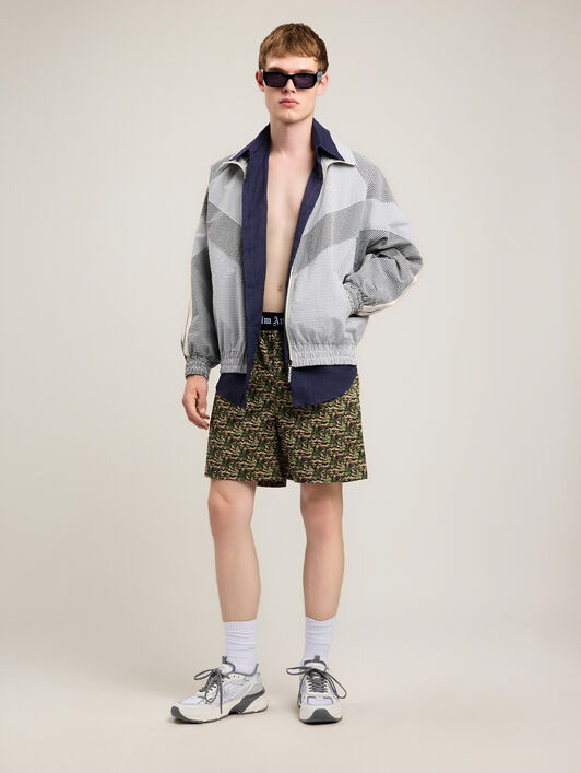 PALM ANGELS Classic Logo Trackshirt NAVY BLUE OFF WHITE PMGE04JS26FAB001