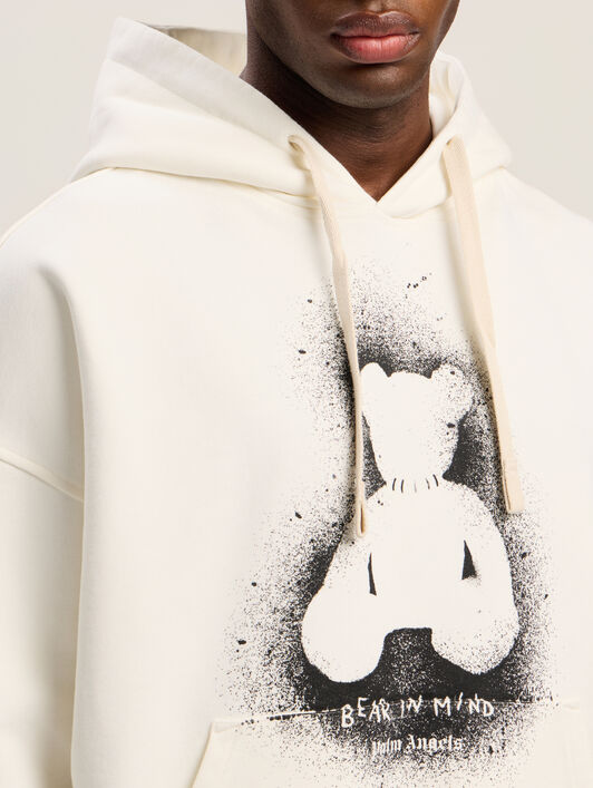 Spray Bear Loose Hoodie PALM ANGELS Spray Bear Loose Hoodie OFF WHITE - BLACK PMBB17EF25FLE005