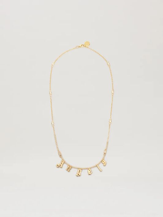 PALM ANGELS  Rhinestone Angels necklace GOLD - TRANSPARENT PWOB127S25MAT001