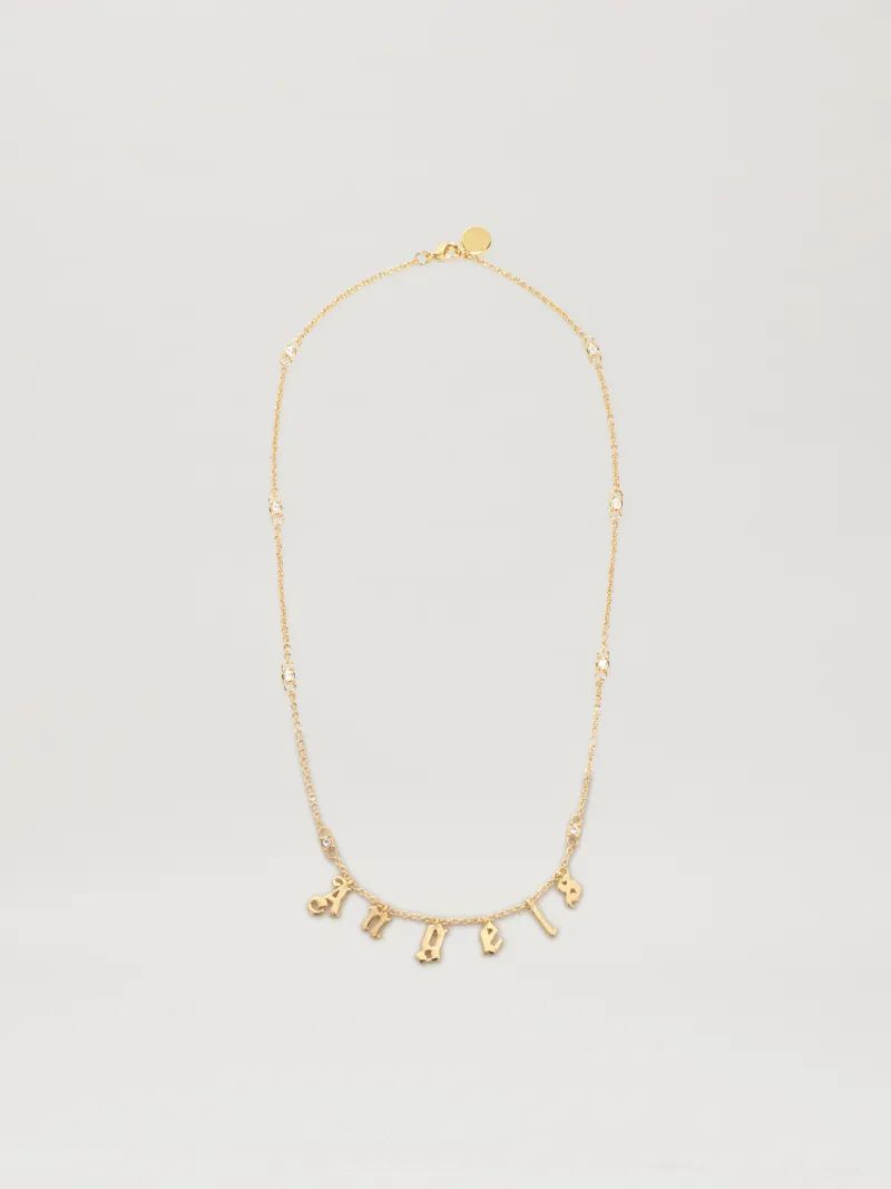 PALM ANGELS  Rhinestone Angels necklace GOLD - TRANSPARENT PWOB127S25MAT001