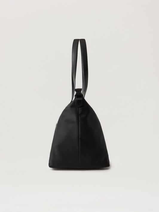 PALM ANGELS Milan La Tote Bag BLACK OFF WHITE PMNA07JS26FAB001