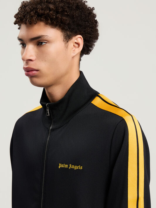PALM ANGELS Classic Logo Track Jacket BLACK - YELLOW PMBD058F25FAB001