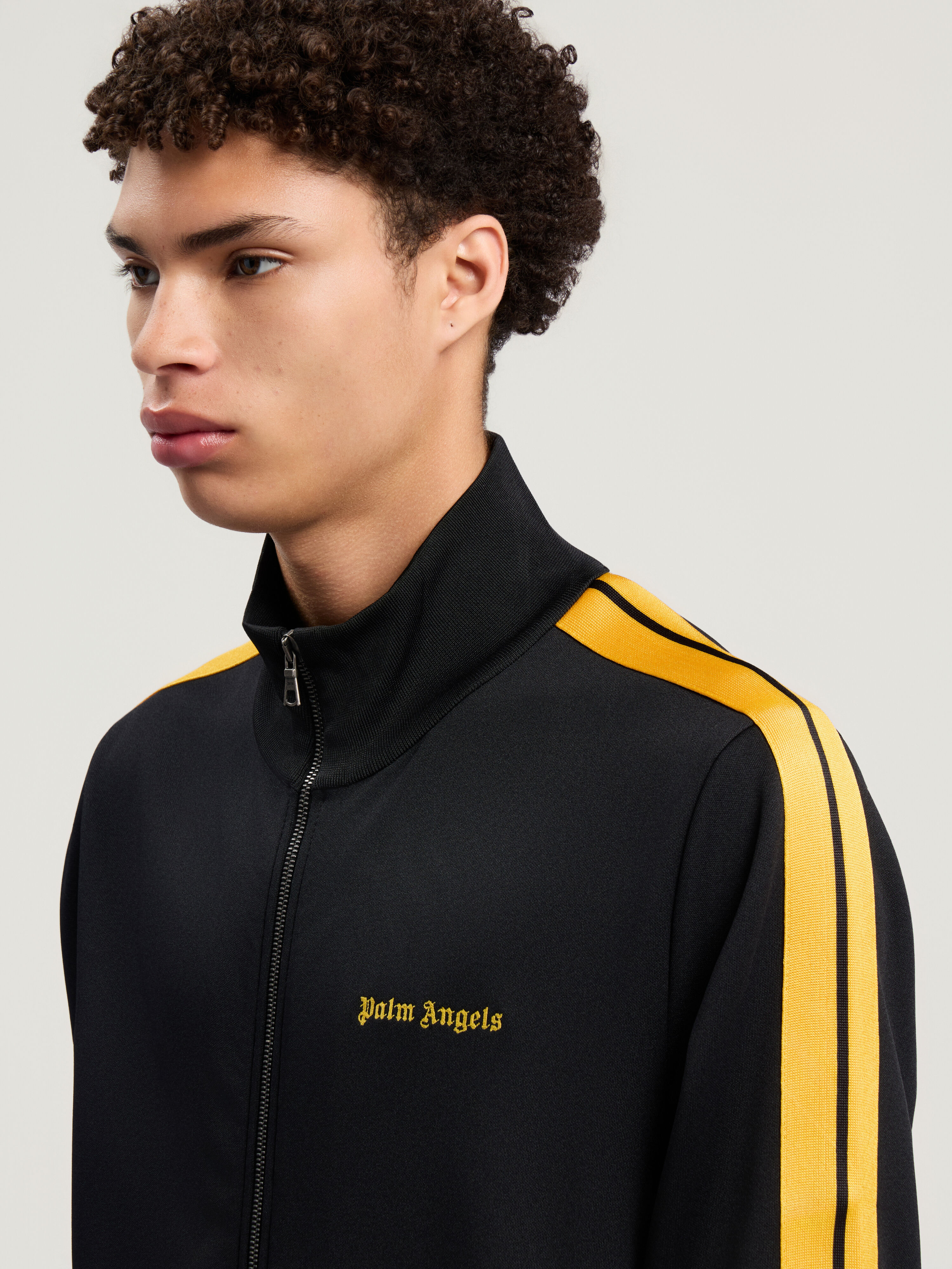PALM ANGELS Classic Logo Track Jacket BLACK - YELLOW PMBD058F25FAB001