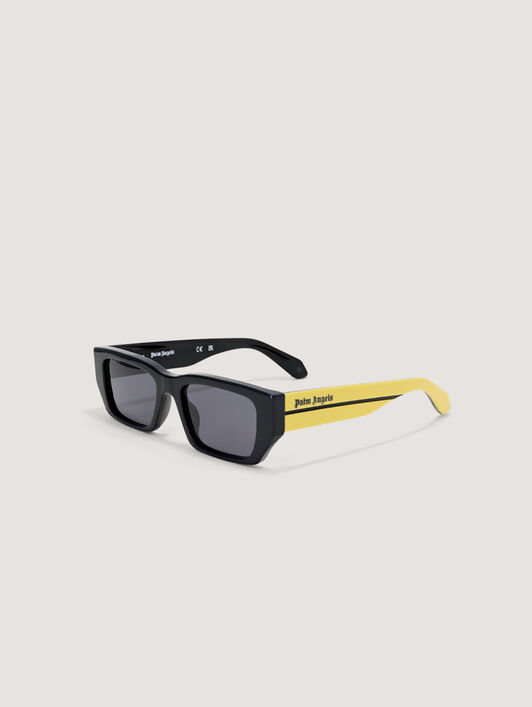 PALM ANGELS Moss Sunglasses SHINY BLACK/YELLOW PA1030180753