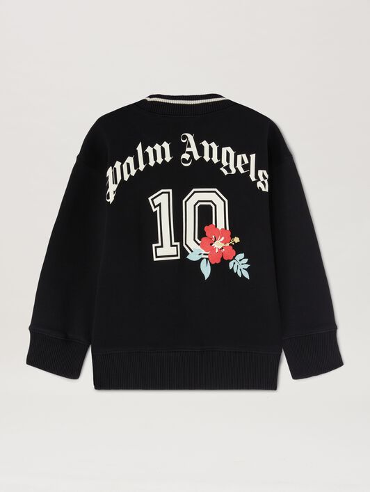 PALM ANGELS  Team Palm crewneck sweatshirt BLACK BUTTER PBBA012S25FLE004