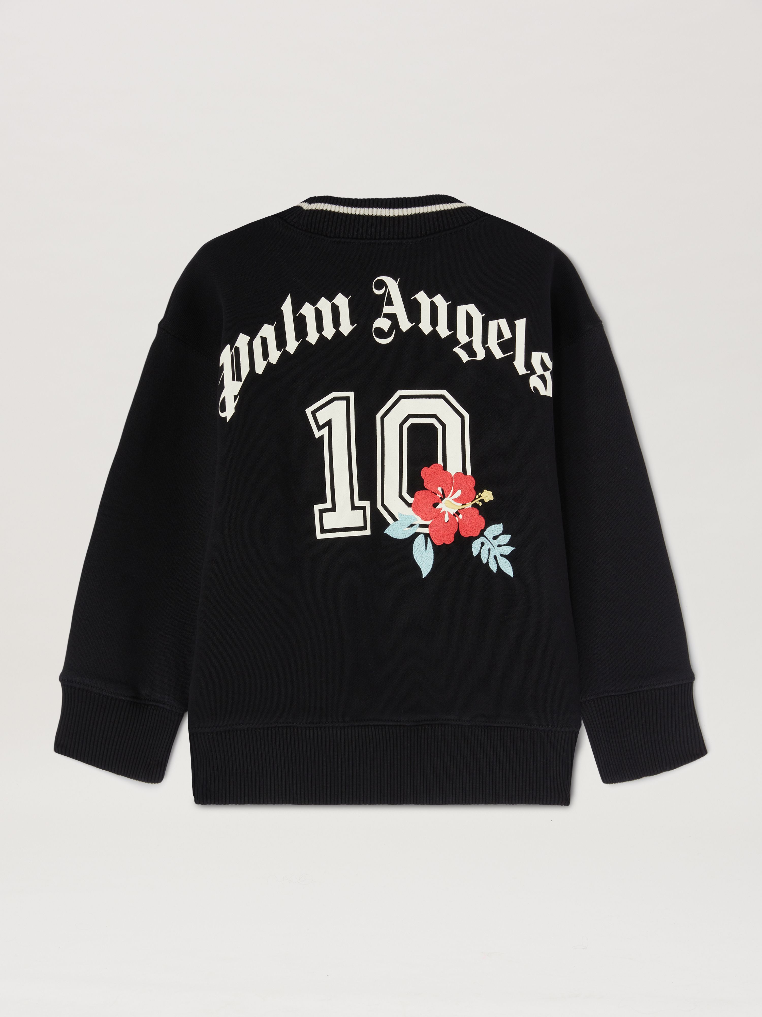 PALM ANGELS  Team Palm crewneck sweatshirt BLACK BUTTER PBBA012S25FLE004