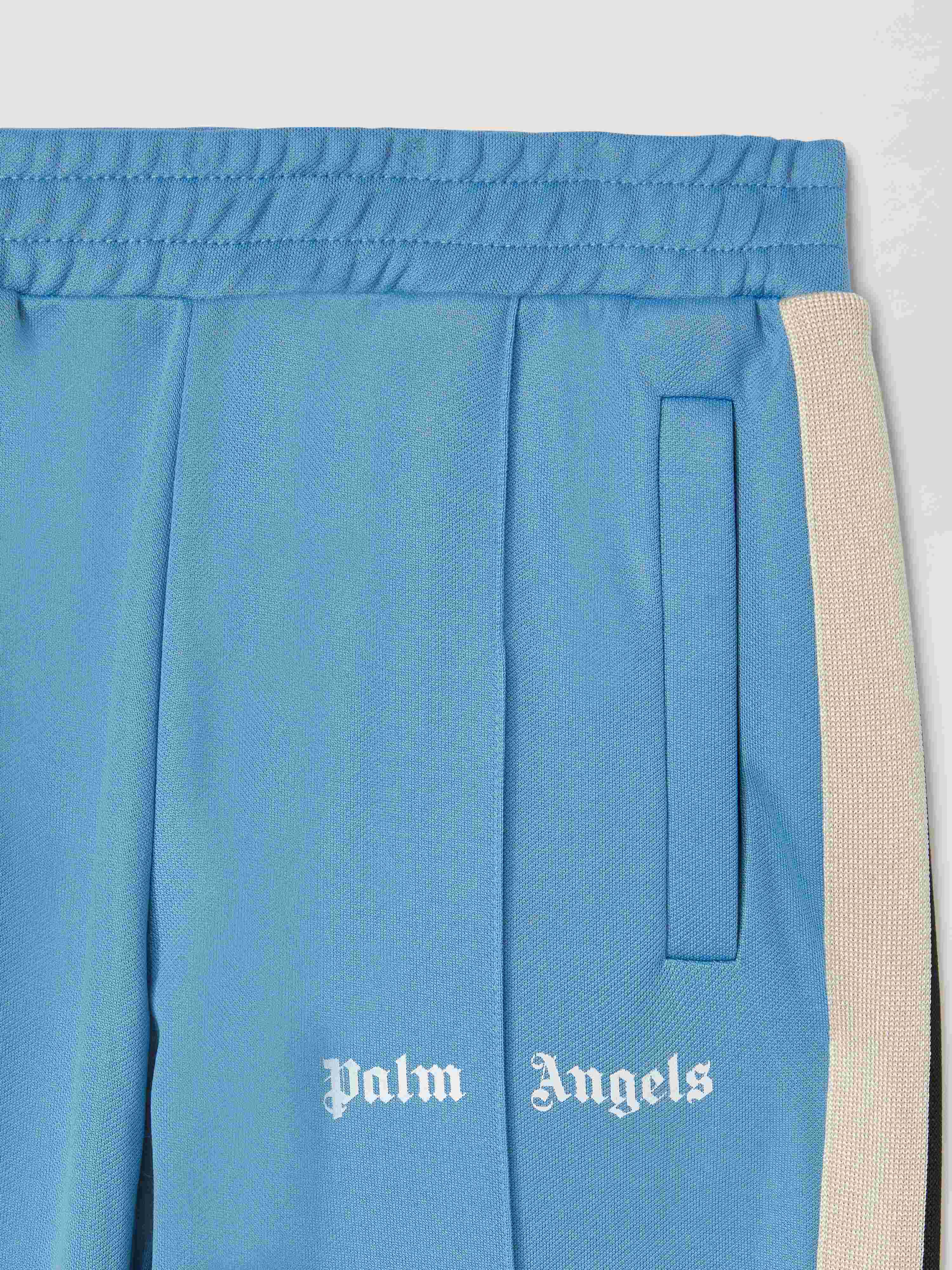 PALM ANGELS Track pants AZZURRO POLVERE OFF WHITE PBCJ002C99FAB003