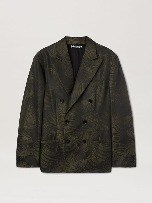 PALM ANGELS  Palmen Jacquard Blazer MILITARY GREEN - MILITARY GREEN PMEN050S25FAB001