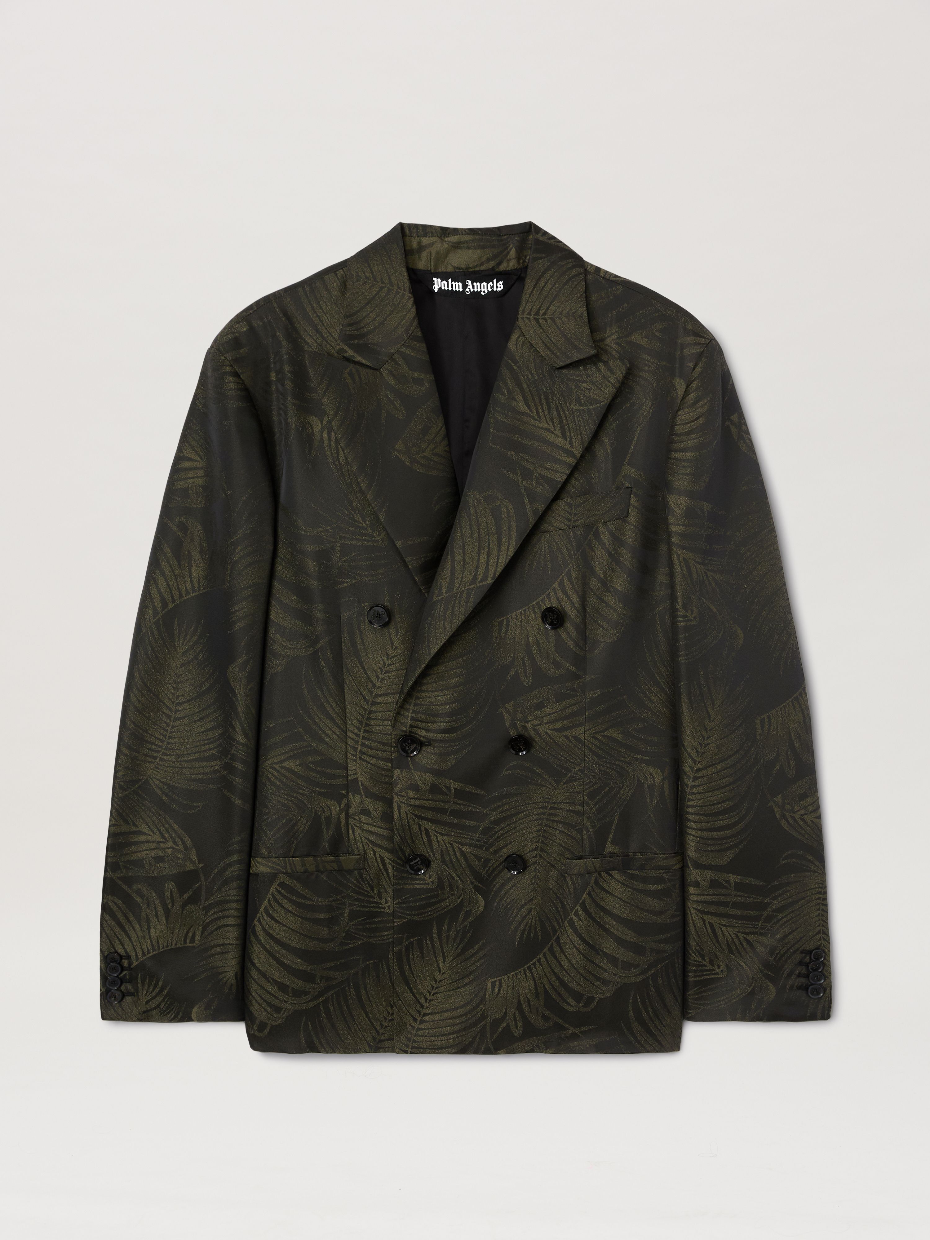 PALM ANGELS  Palmen Jacquard Blazer MILITARY GREEN - MILITARY GREEN PMEN050S25FAB001