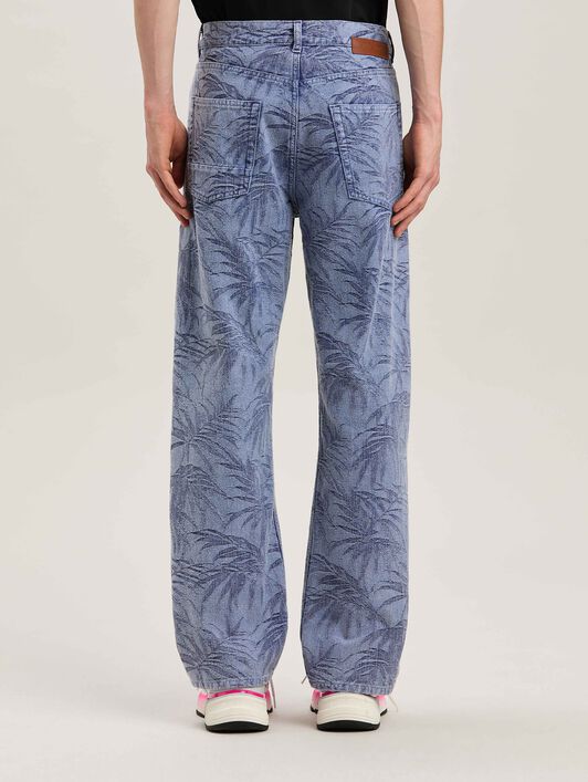 PALM ANGELS  Palm jacqured denim pants LIGHT BLUE - LIGHT BLUE PMYA041S25DEN002