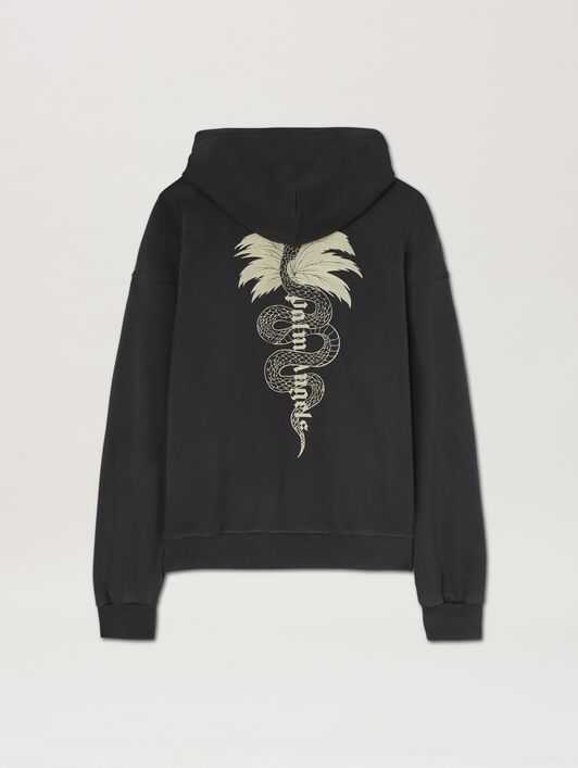 PALM ANGELS  Lunar New Year Hoodie BLACK - OFF WHITE PMBB155G25FLE001