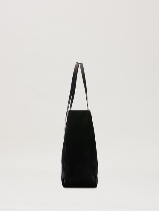 PALM ANGELS  Curved Logo Shopping bag NERO/PERLA PMNA07BS25FAB001