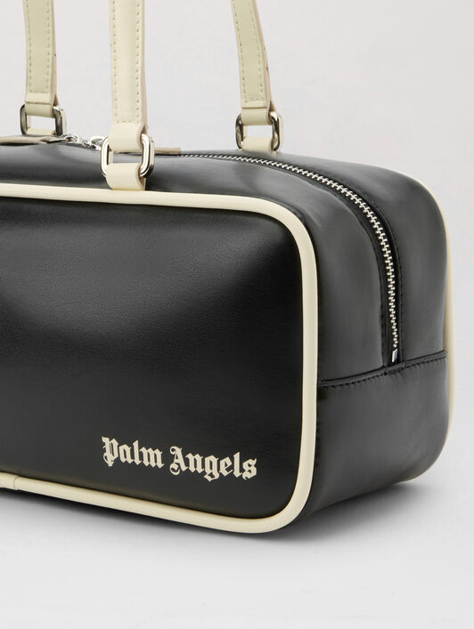 PALM ANGELS Classic Logo Shoulder Bag BLACK OFF WHITE PWNN03HS26FAB001