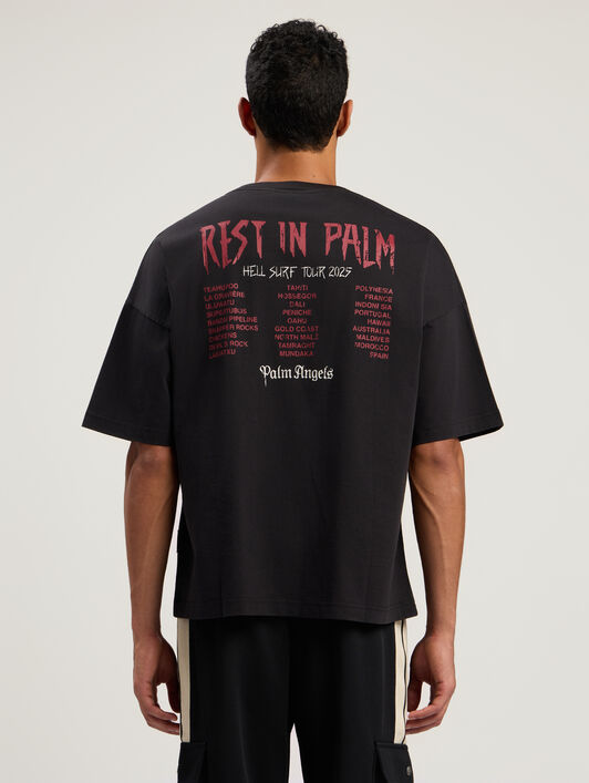 PALM ANGELS Rest In Palm Loose T-Shirt BLACK - MULTICOLOR PMAA10DF25JER006