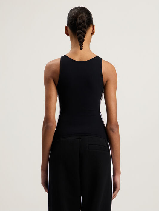 Training Track Tank Top PALM ANGELS Training Track Tank Top BLACK WHITE PWVO016C99FAB001